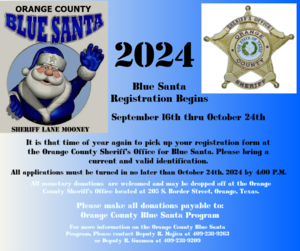 Blue Santa is taking regustrations through October 24, 2024